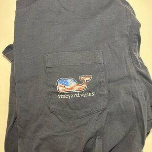 SOLD Vineyard Vines Navy T-Shirt with Patriotic Whale Logo